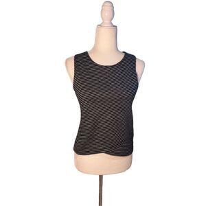 Madewell gray and black striped sleeveless top - XS
